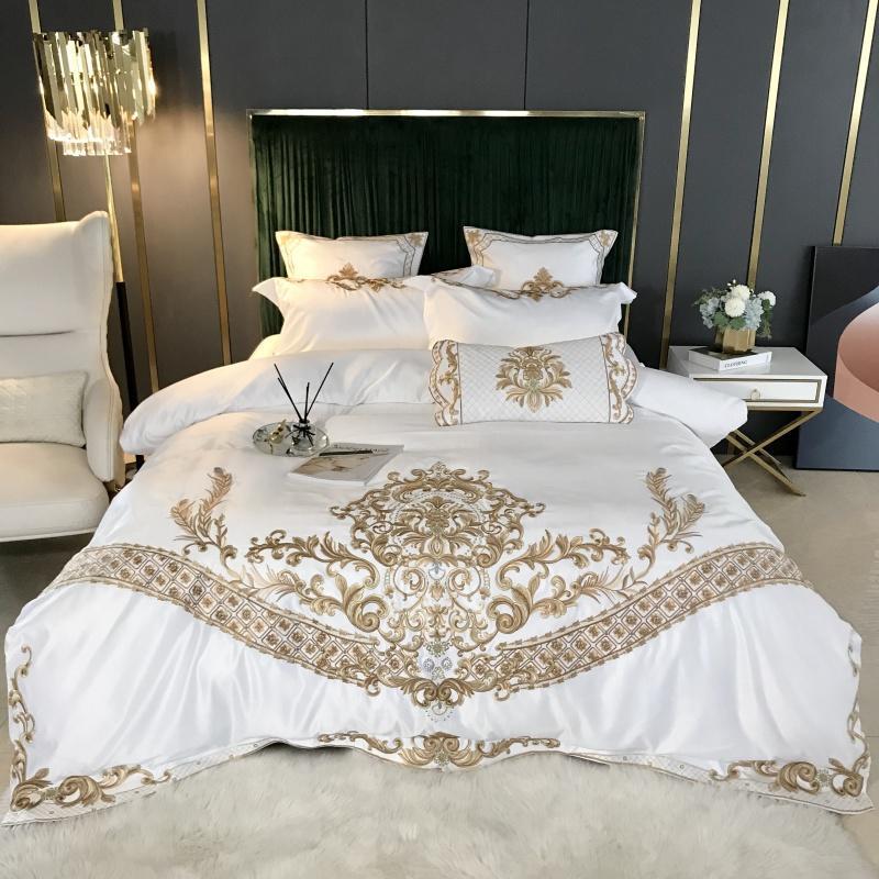 Four-piece Embroidered Tencel Cotton Bed Linen And Duvet Cover Pi-Mart