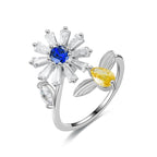 Turnable Rings Eyes Flowers Anxiety Rings For Women Fidget Spinner Ring Jewelry Pi-Mart