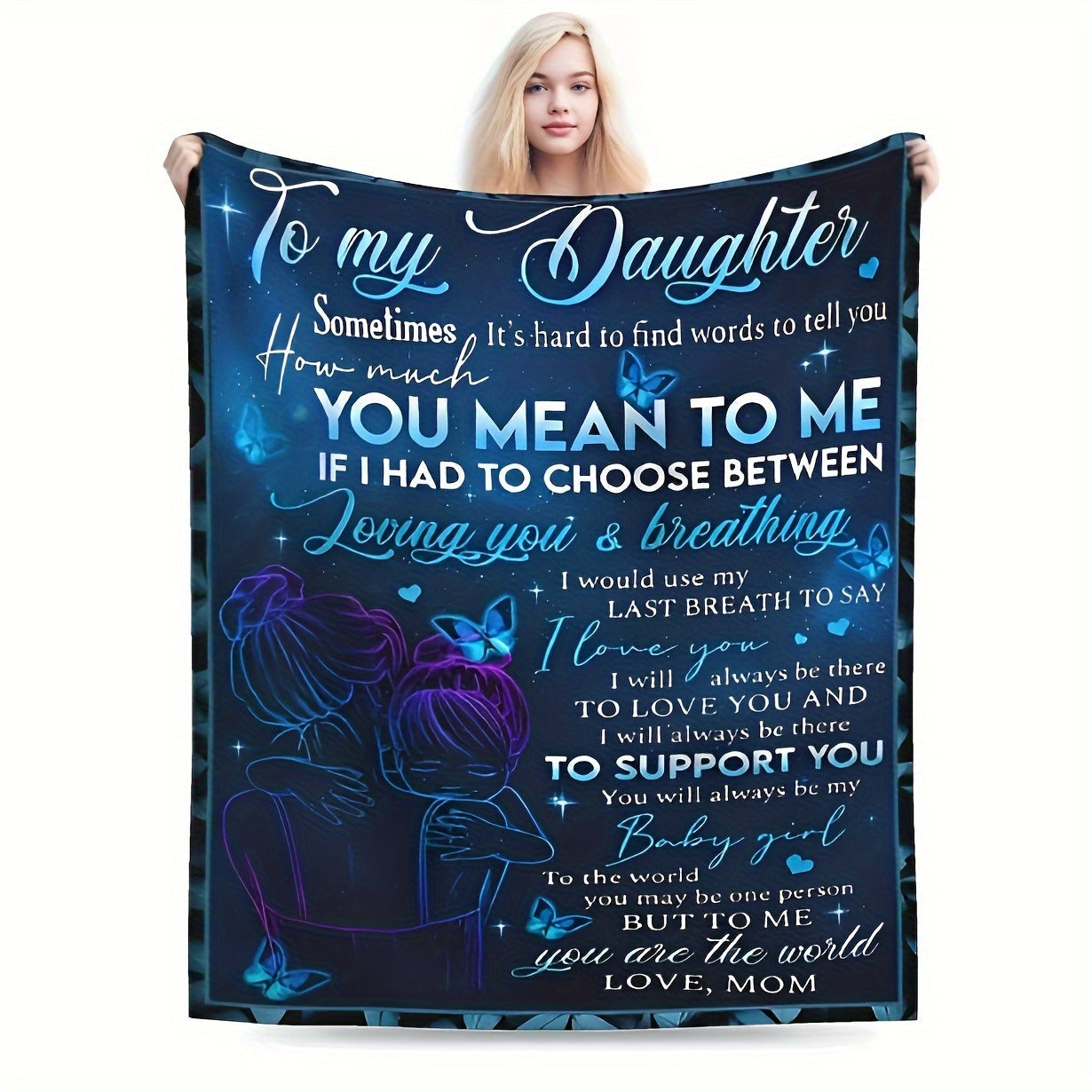 1pc Personalized Blanket - Soft, Cozy, and Heartfelt Gift for Daughter's Birthday, Graduation, and Wedding Celebrations Lootquake LLC