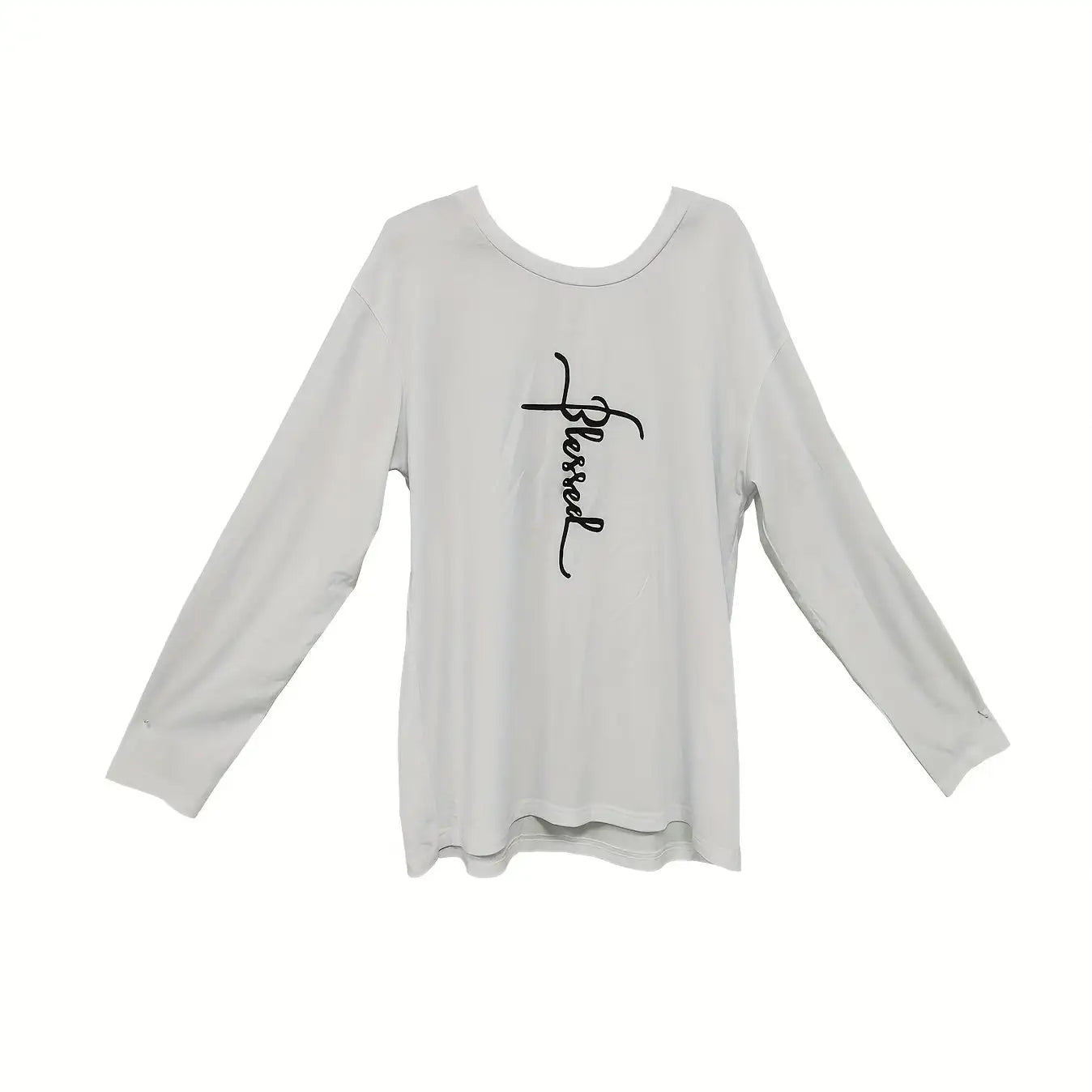 Ladies Off Shoulder Autumn Winter Letter Printed Casual White Long Sleeved T-shirt Top - SJB-DIAMOND ELITES