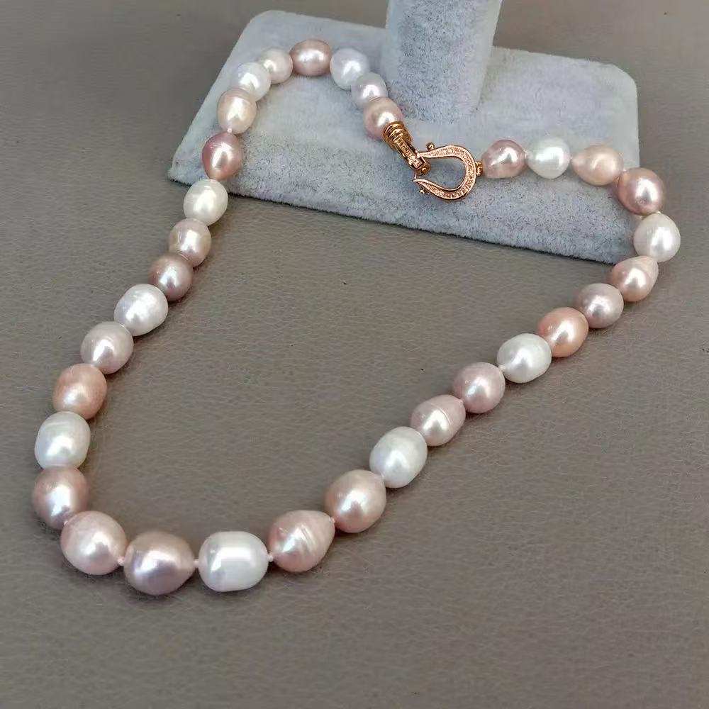 Natural Freshwater Thread Pearl Irregular Shaped Necklace Pi-Mart