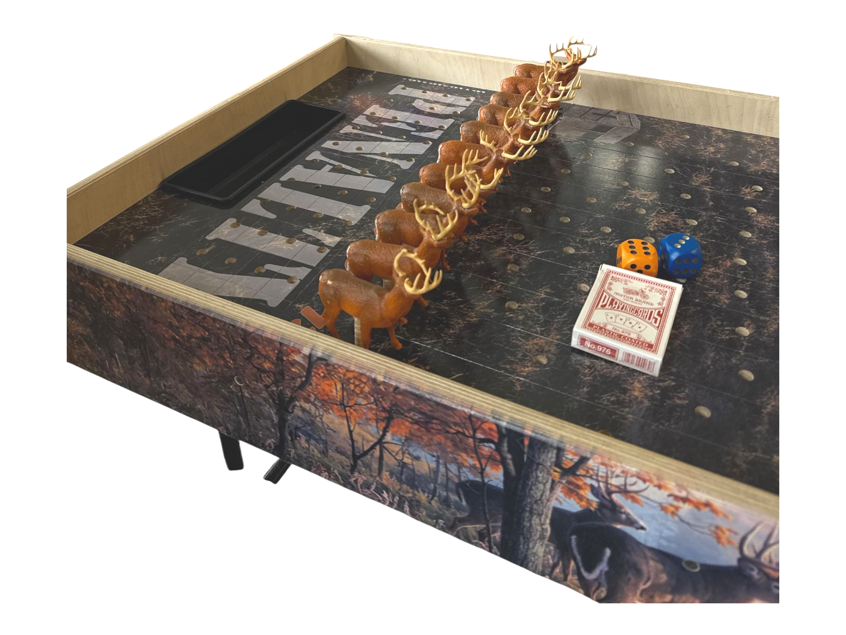 Big Buck Downs-  Jumbo Horse Game with Integrated Chip Pot Big Buck Derby Themed/ Hunting Themed Games/ Deer Themed Horse Racing/ Large Party Games/ Camping - SJB-DIAMOND ELITES