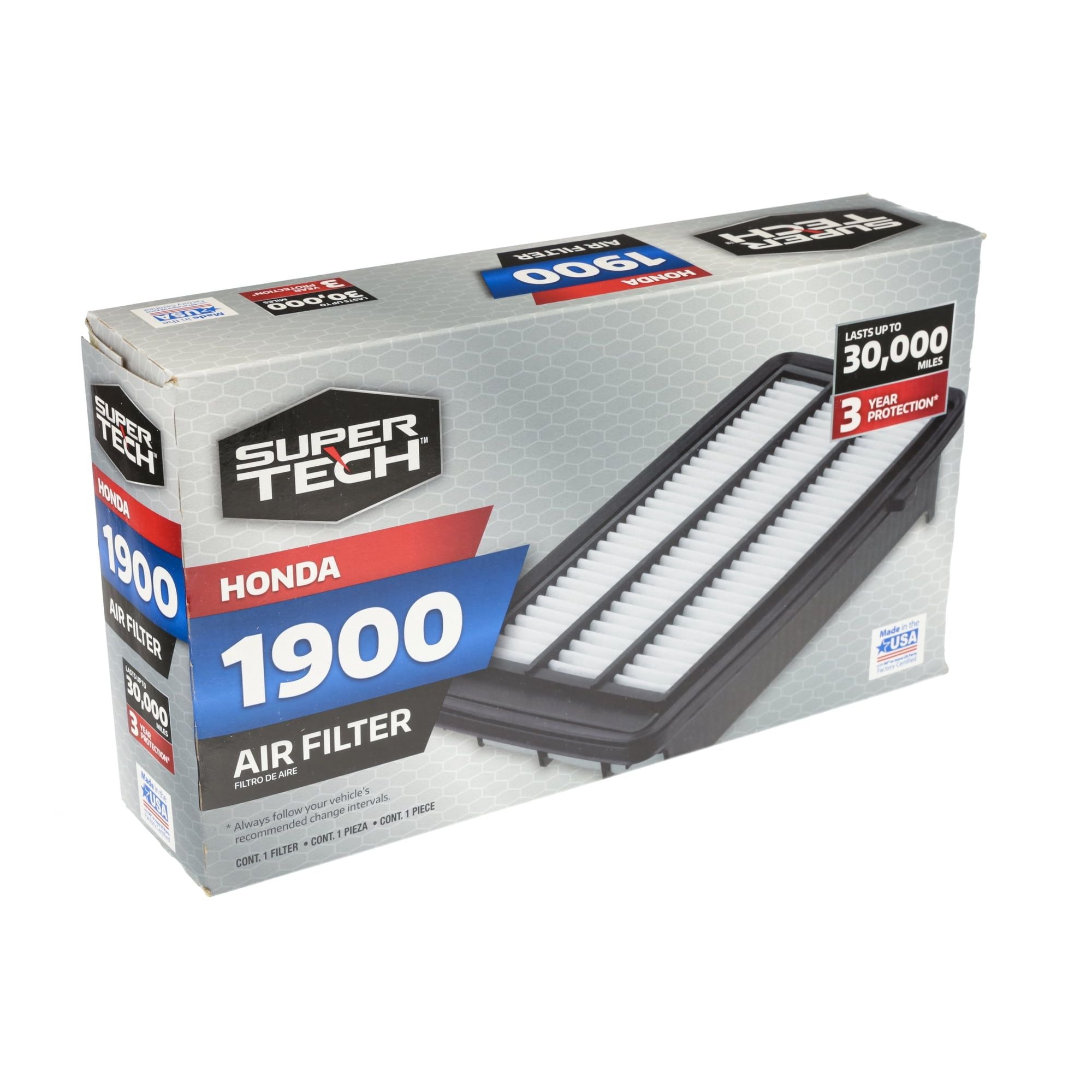 Super Tech Engine Air Filter 1900, Replacement Filter for 2016-2020 Honda Civic/CR-V