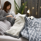 Fleece Blankets And Throws Thick Warm Winter Blankets Home Super Soft Duvet Luxury Solid Blankets On Twin Bedding Pi-Mart