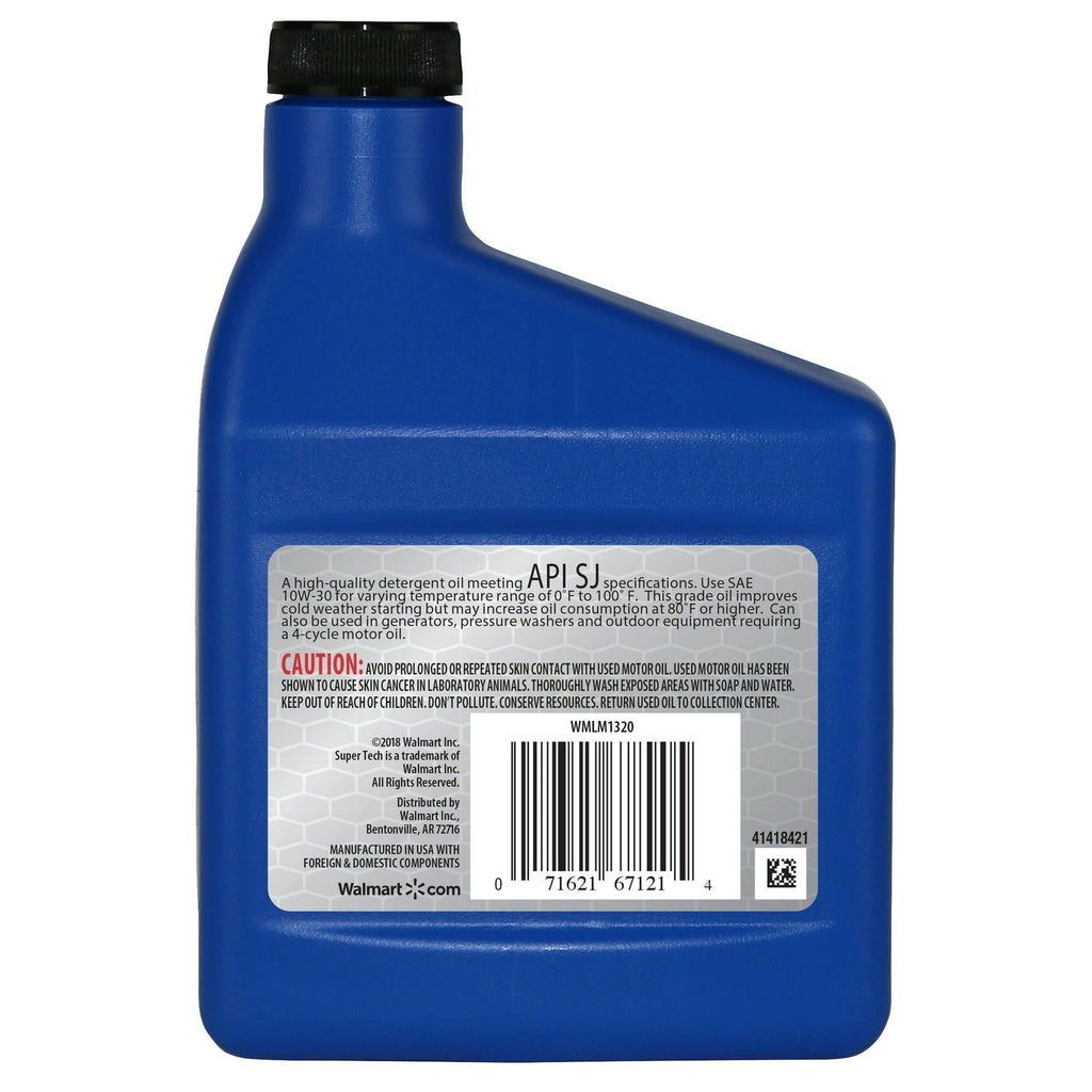 Super Tech Conventional SAE 10W-30 Lawn Mower Oil, 20 oz EasyOptionXY LLC