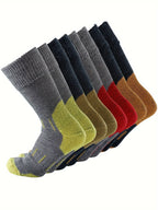 4 Pairs of Premium 79% Merino Wool Athletic Crew Socks for Men - Warm, Breathable, and Moisture-Wicking for Hiking, Running, Climbing - US Sizes 10-13