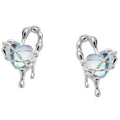 Sterling Silver Blue Stone Earrings Pi-Mart