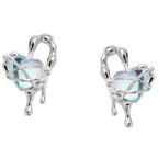 Sterling Silver Blue Stone Earrings Pi-Mart