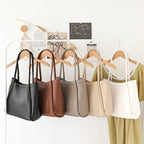 Elegant Large Capacity Tote Bag for Females - Retro Soft PU Shoulder Bucket Bag, Textured Hobo Bag 2 in 1