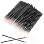 One Hundred Pack Disposable Eyeliner Brushes - Ultra-Fine Point Applicators, Black Cosmetic Eye Wands For Precise Makeup Application Pi-Mart