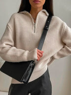 Turtleneck Zipper Sweater Pi-Mart