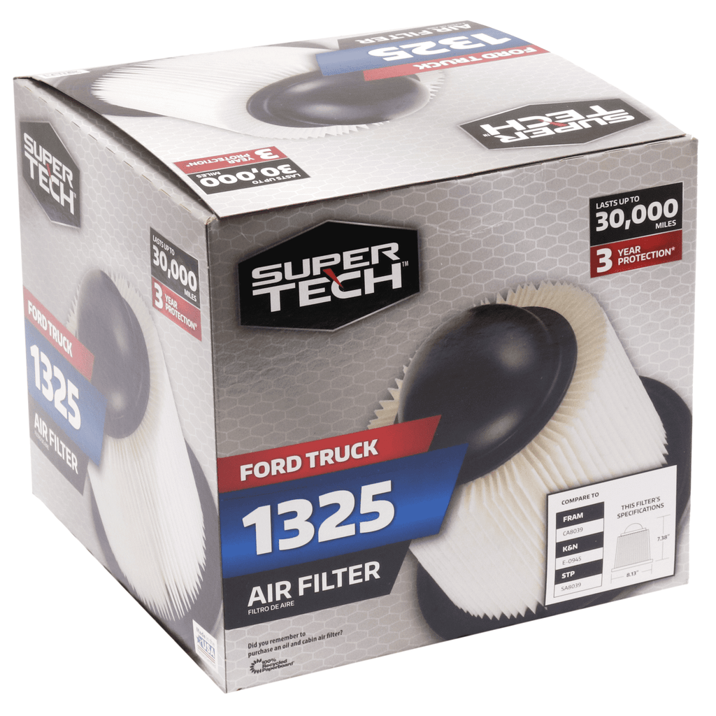 Super Tech 1325 Engine Air Filter, Replacement Filter for Ford