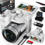 NBD 64MP Digital Camera for Photography, 5K Vlogging Camera for YouTube with 3" Flip Screen, 16X Digital Zoom, Autofocus, 2 Batteries, 32GB TF Card(S205, Black) Lootquake LLC