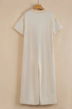 Jet Stream Patchwork Pocket Short Sleeve Jumpsuit