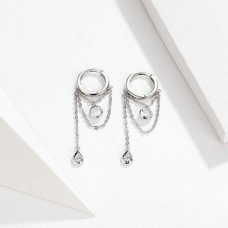 Women's Sterling Silver Earrings White Gold Plated Hypoallergenic Silver Earring Pi-Mart