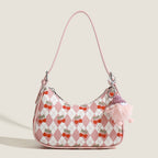 Small versatile underarm bag, cute cherry pattern shoulder bag, top handle bag, crescent bag  hobo - SJB-DIAMOND ELITES