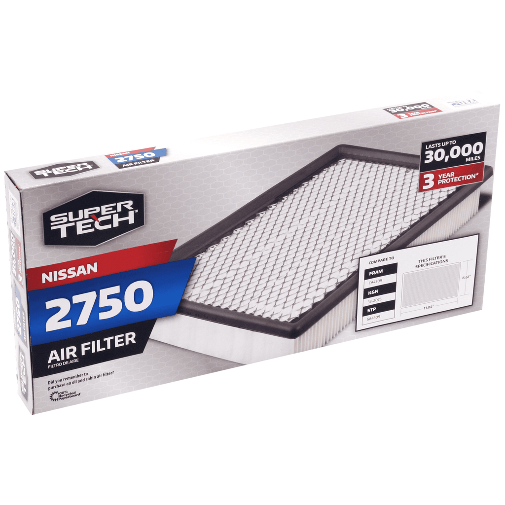 Super Tech 2750 Engine Air Filter, Replacement Filter for Infiniti, Nissan and Subaru