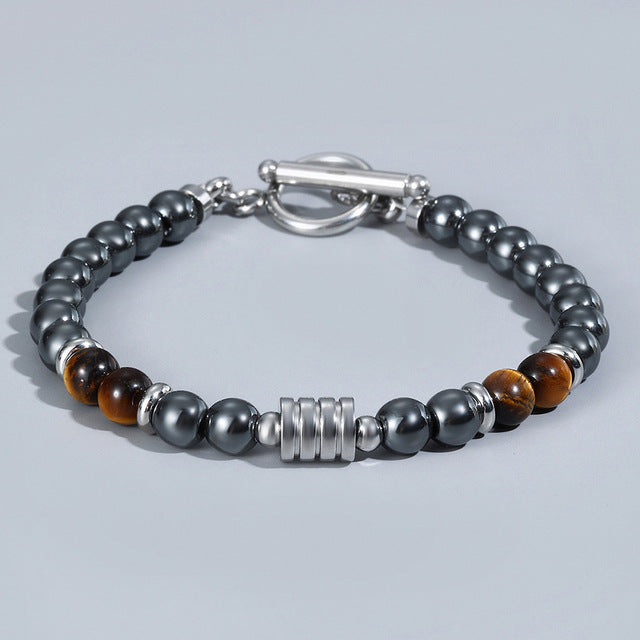 Clasp Tiger Eye Bracelet for Men - SJB-DIAMOND ELITES