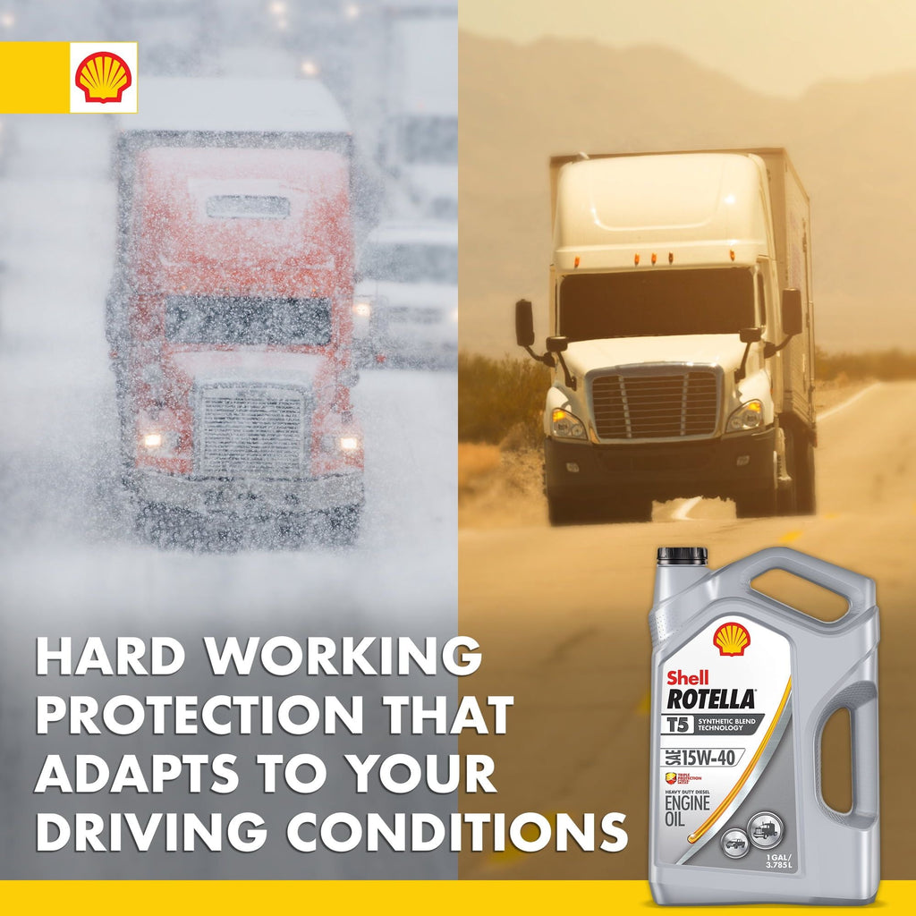 Shell Rotella T5 Synthetic Blend 15W-40 Diesel Engine Oil, 1 Gallon EasyOptionXY LLC