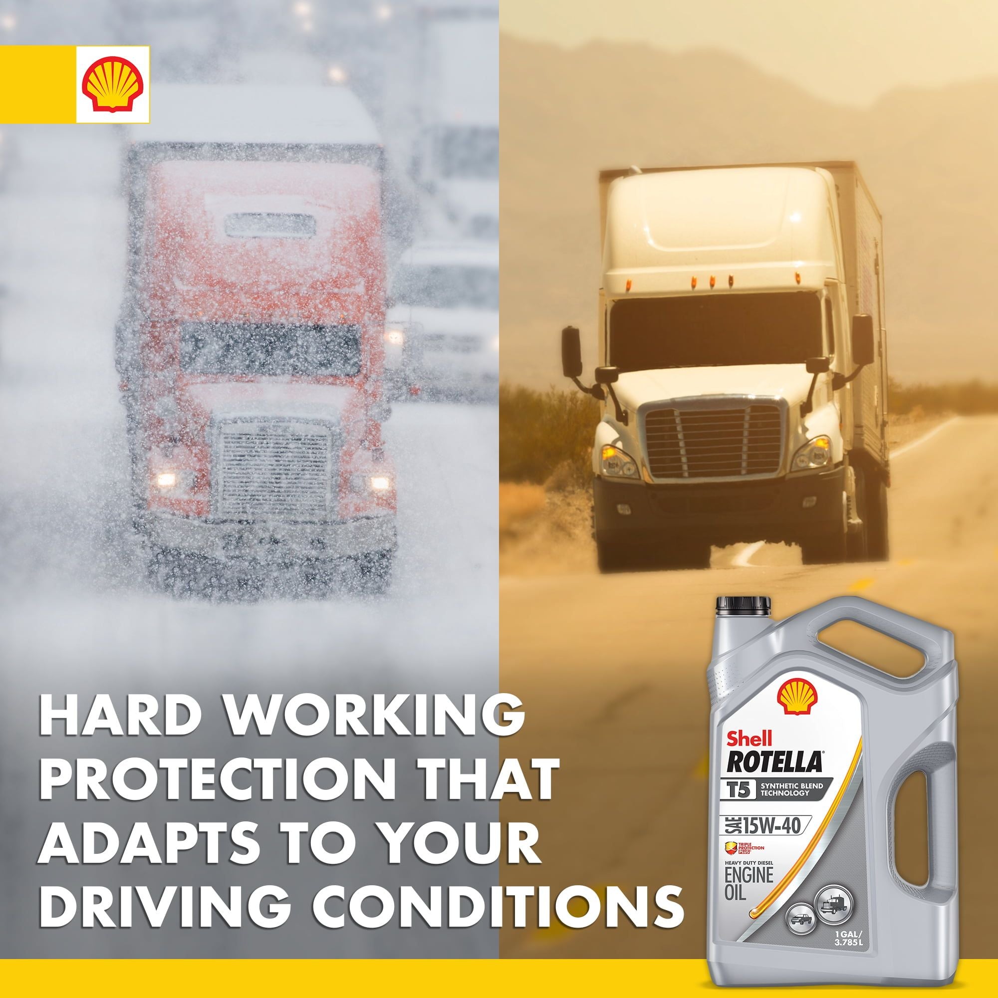 Shell Rotella T5 Synthetic Blend 15W-40 Diesel Engine Oil, 1 Gallon EasyOptionXY LLC