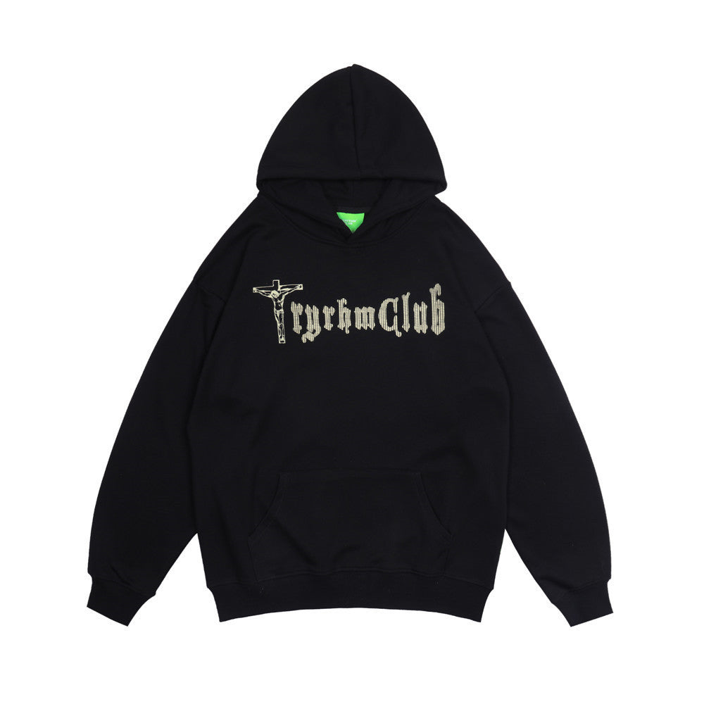 Fashionable Men's Cross Print Hooded Sweatshirt Pi-Mart