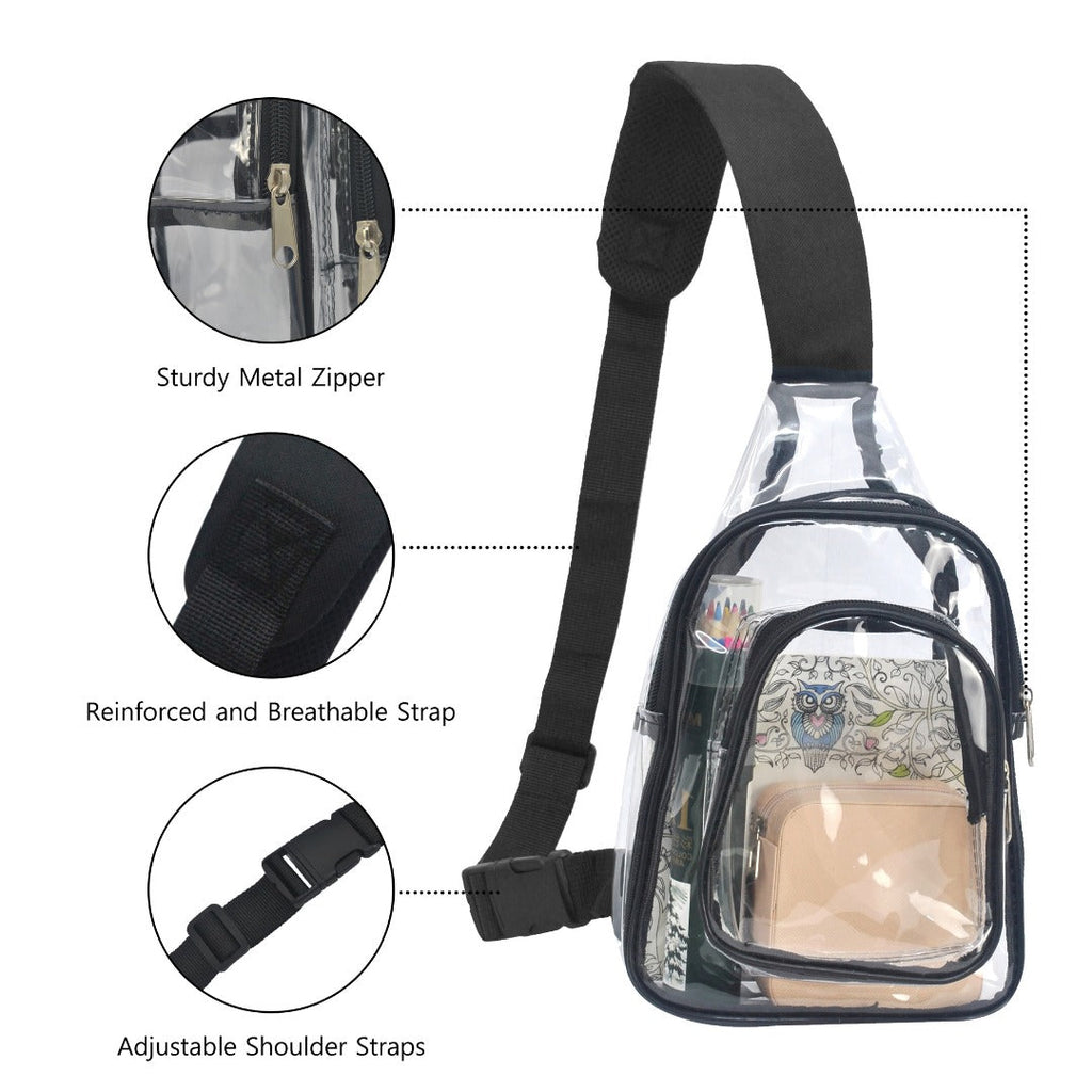PVC transparent shoulder chest bag, outdoor travel backpack, gymnasium visual bag shoulder crossbody bag, transparent fanny pack, fanny pack crossbody, - SJB-DIAMOND ELITES