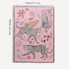 Bohemian Knitted Leopard Tassel Blanket, Suitable For Camping, Casual Picnic, Multifunctional Throw Blanket Lootquake LLC