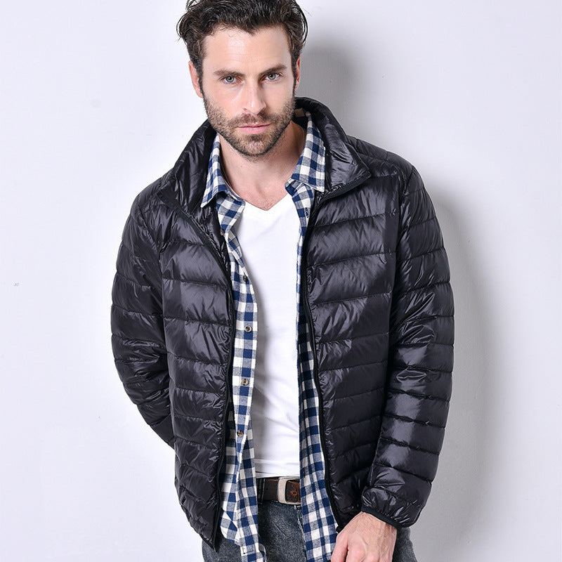 Men's light down jacket men's stand collar winter jacket XL men's men's