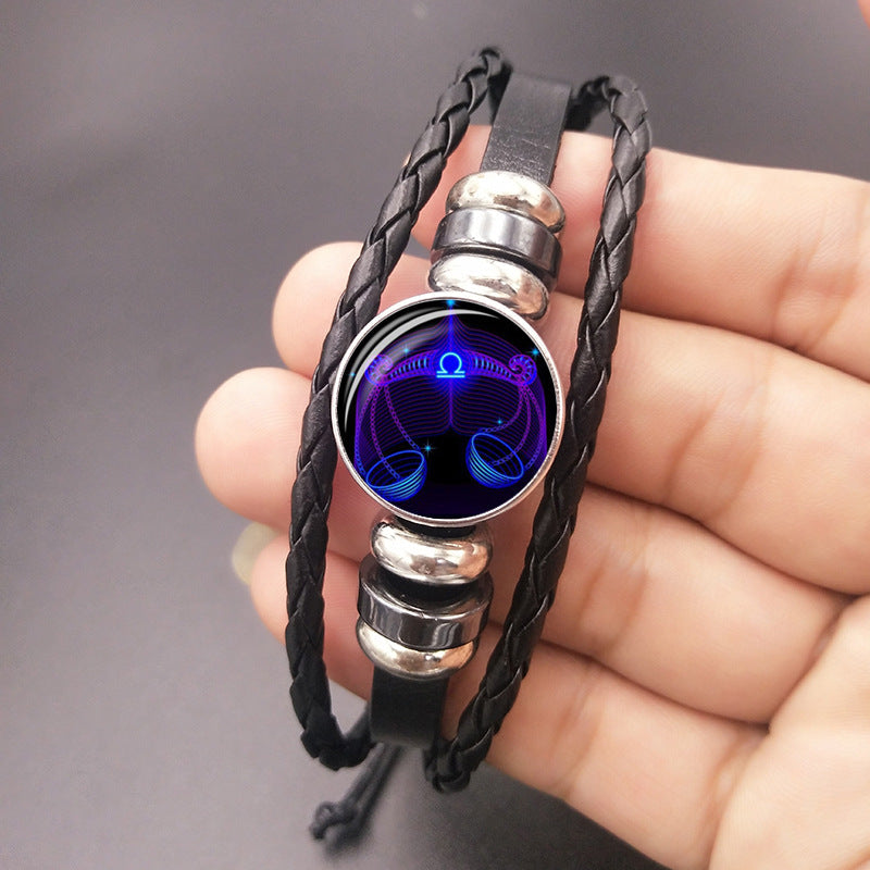 Zodiac Constellation Bracelet Braided Design Bracelet For Men Women Kids Pi-Mart