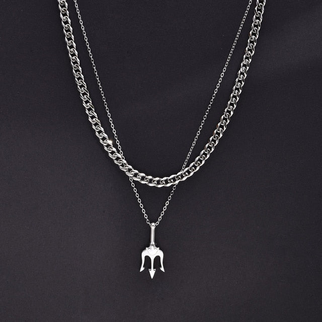 Stylish Neptune Trident Chain Necklaces Pi-Mart