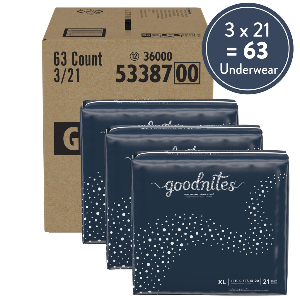 Goodnites Boys' Nighttime Bedwetting Underwear Size XL, 63 Count EasyOptionXY LLC