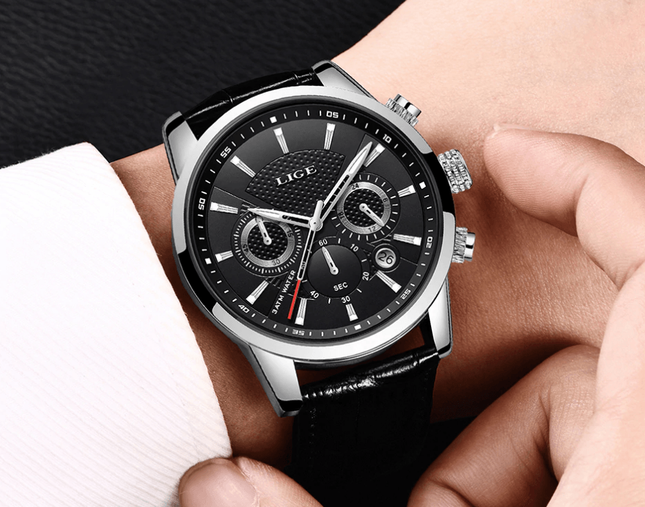 Men's  Waterproof Watch With Chronometers Day View Sport Analog Watches Excellent Look Perfect Gift For Him Stevvex