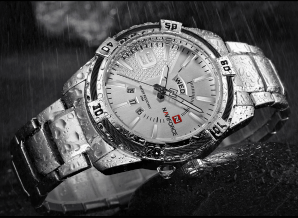 Men's  Luxury Stainless steal Waterproof Watch With Day And Date Display Unique Design Perfect Gift In Modern Metal Men  Wrist Watch Design - SJB-DIAMOND ELITES