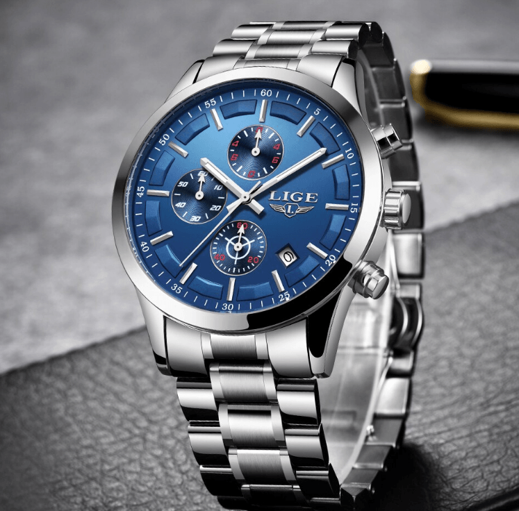 Men's Waterproof  Watch With Chronometers And Date Display Unique Design Perfect Gift Stevvex