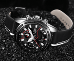 Waterproof Men's Sports  Watch With Leather Transparent Belts, Chronometers Day View Perfect Gift Stevvex