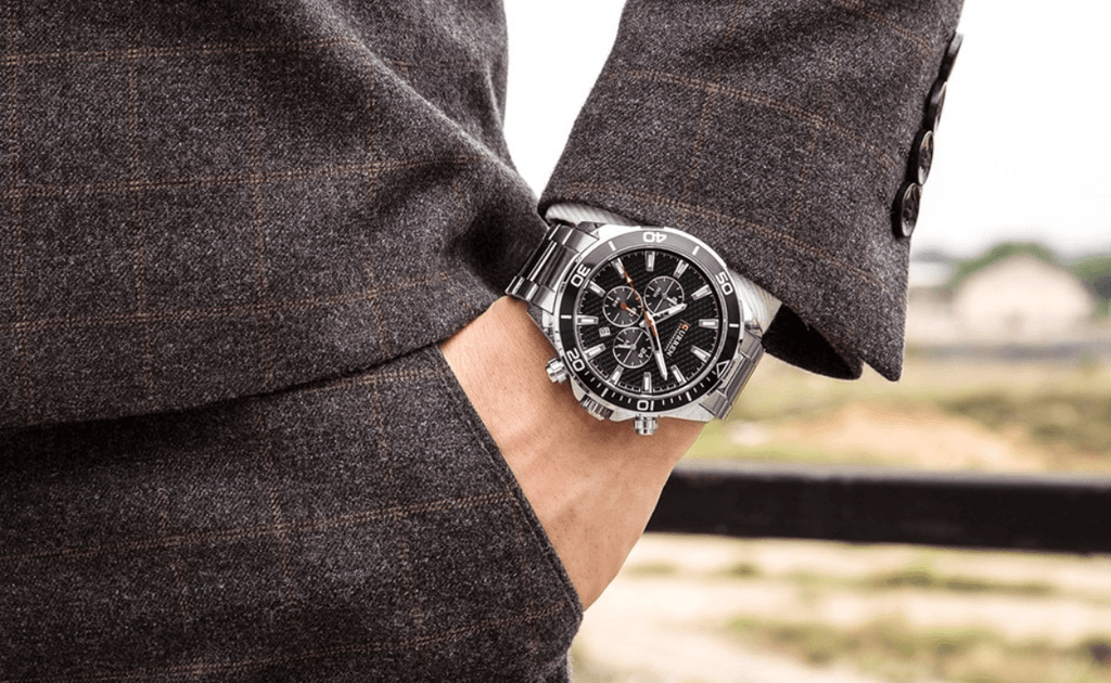 Men's Waterproof Watch With Chronometers, Date Display Excellent Background Unique Design Perfect Gift Stevvex