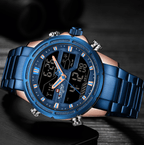 Mens Wrist Watch, Waterproof Analog Digital Watches Multifunction Stainless Steel Business Watches For Man Perfect Gift - SJB-DIAMOND ELITES