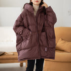 Plus Size White Duck Down Loose Down Jacket Pi-Mart
