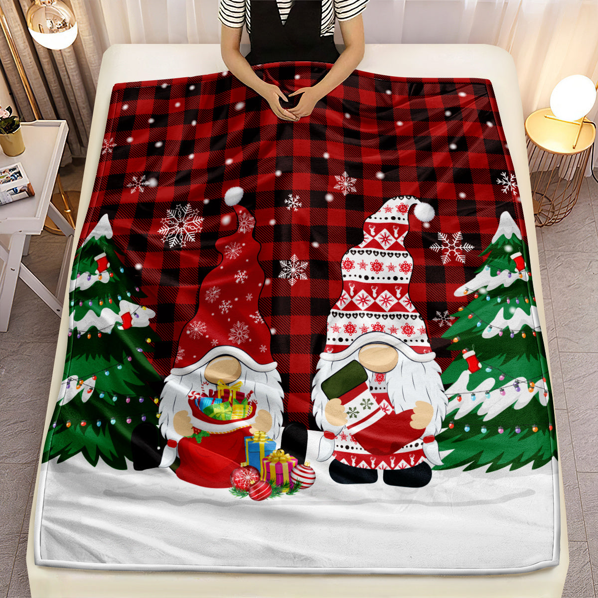 1pc Christmas Throw Blanket, Christmas Party Decorations Blanket, New Year Gift Bed Blanket, Christmas Gift For Couch Bed Sofa Office Camping