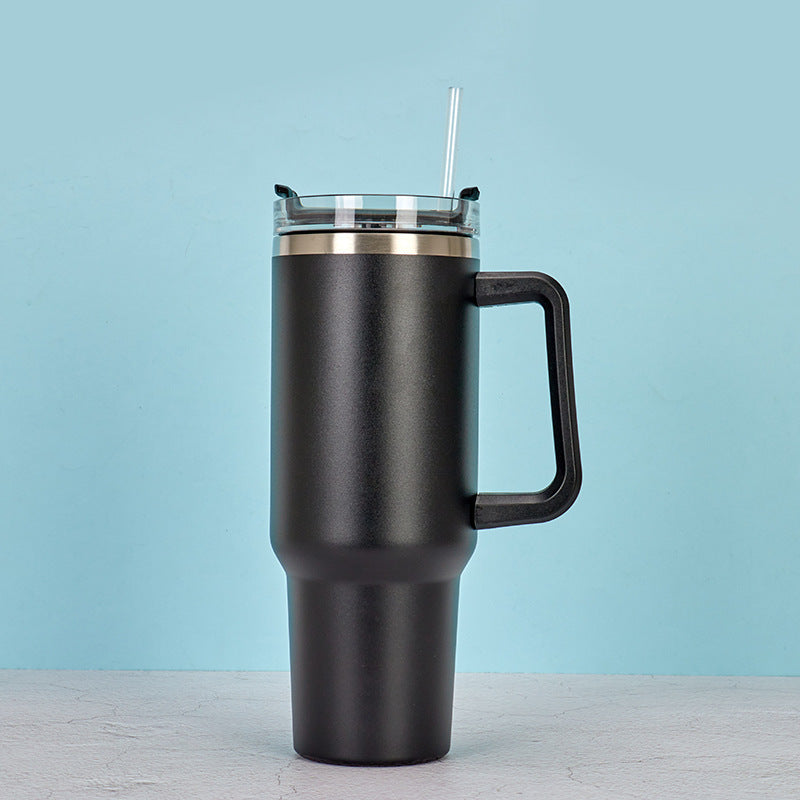 40oz Straw Coffee Insulation Cup With Handle Portable Car Stainless Steel Water Bottle LargeCapacity Travel BPA Free Thermal Mug Pi-Mart