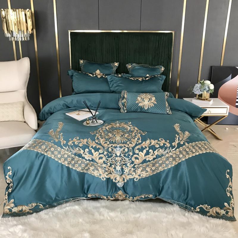 Four-piece Embroidered Tencel Cotton Bed Linen And Duvet Cover Pi-Mart