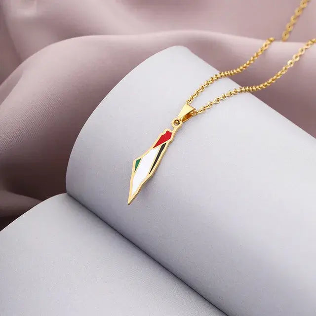 Stainless Steel Palestine Pendant Chain Necklaces