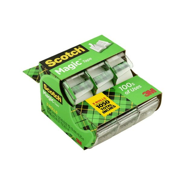Scotch Magic Tape Dispensers, Clear, 3/4 in. x 300 in., 3 Dispensers EasyOptionXY LLC