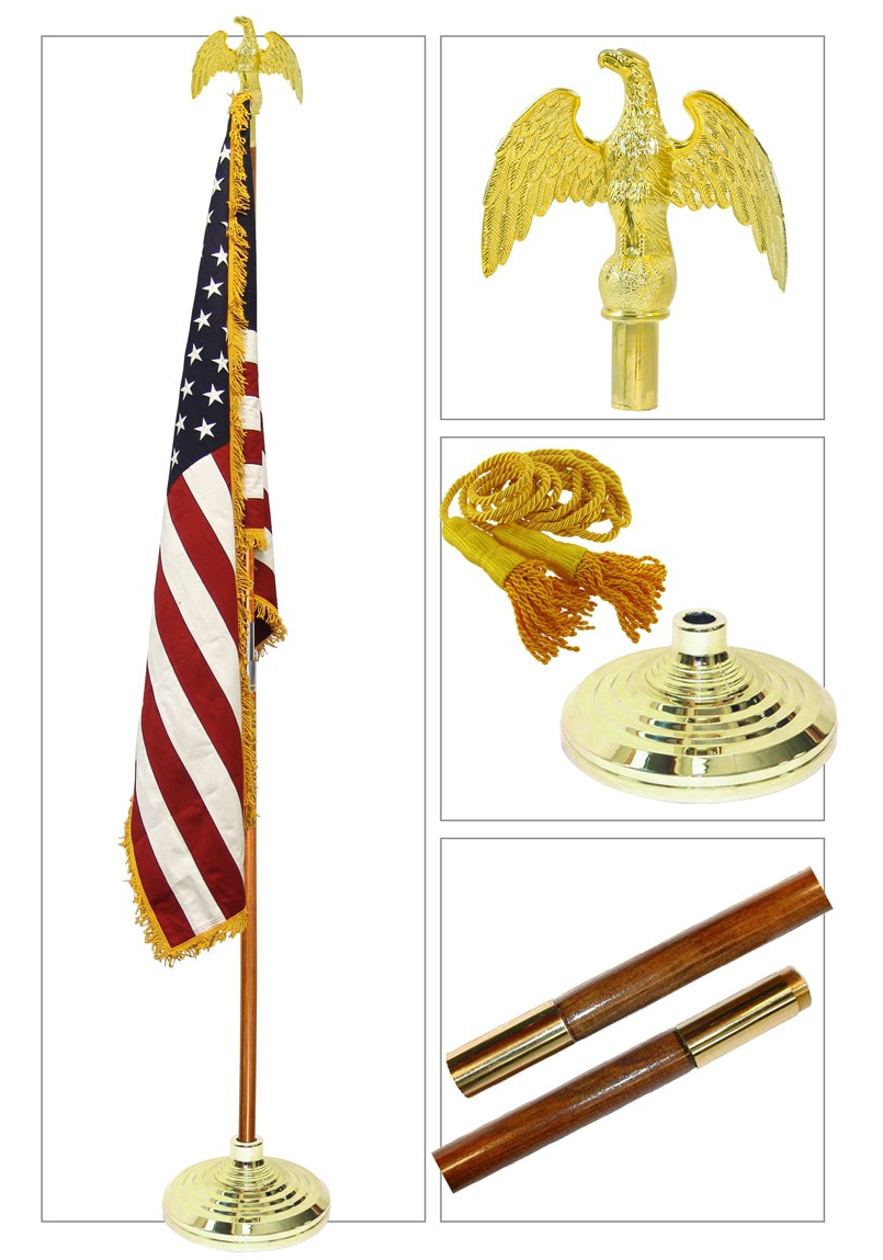 7ft U.S. Indoor Flag pool set The Military Gift Store