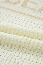 White BEACH Hollow Out Knitted Lightweight Dolman Sweater