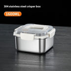 304 Stainless Steel Crisper Square Lunch Box With Handle Pi-Mart