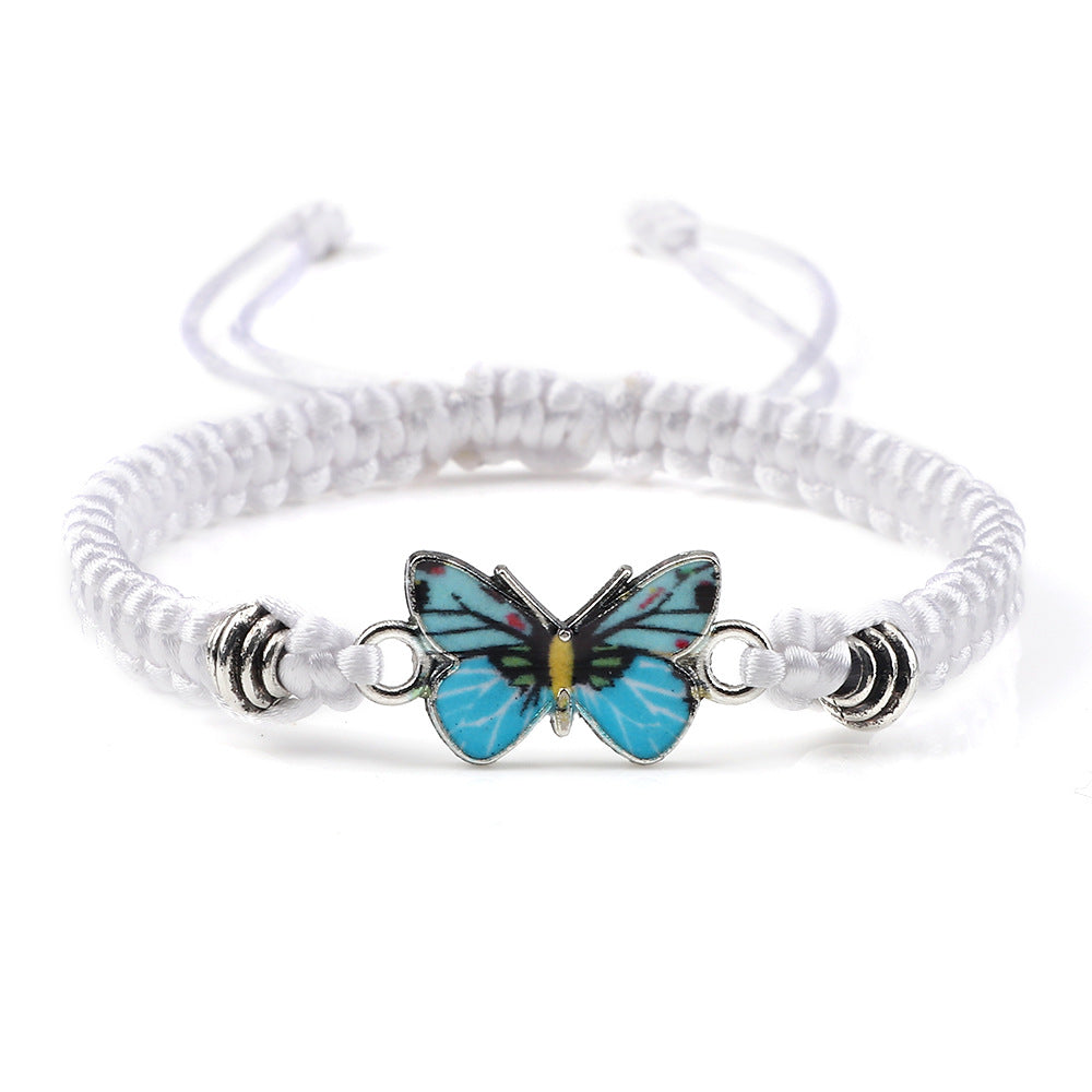 Couple Butterfly Buckle Braided Bracelet Pi-Mart