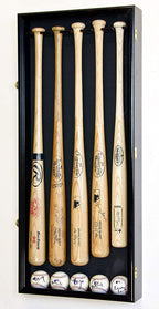 5 Baseball Bat Display Case Cabinet Holder Wall Rack w/98% UV Protection - Lockable The Military Gift Store