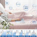 Cooling Blanket For Hot Sleepers - Soft, Breathable, Lightweight, Portable Silky Durable Single Layer Throw With Reversible Design, Ideal For Home Office Travel Car, Summer Use, Machine Washable - 1Pc Lootquake LLC