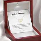Fashion Double Heart Love Necklace With Rhinestones Inlaid Zircon Mother Valentine's Day Gift Pi-Mart